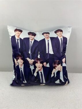 BTS Group Front and Back Photo Pillow